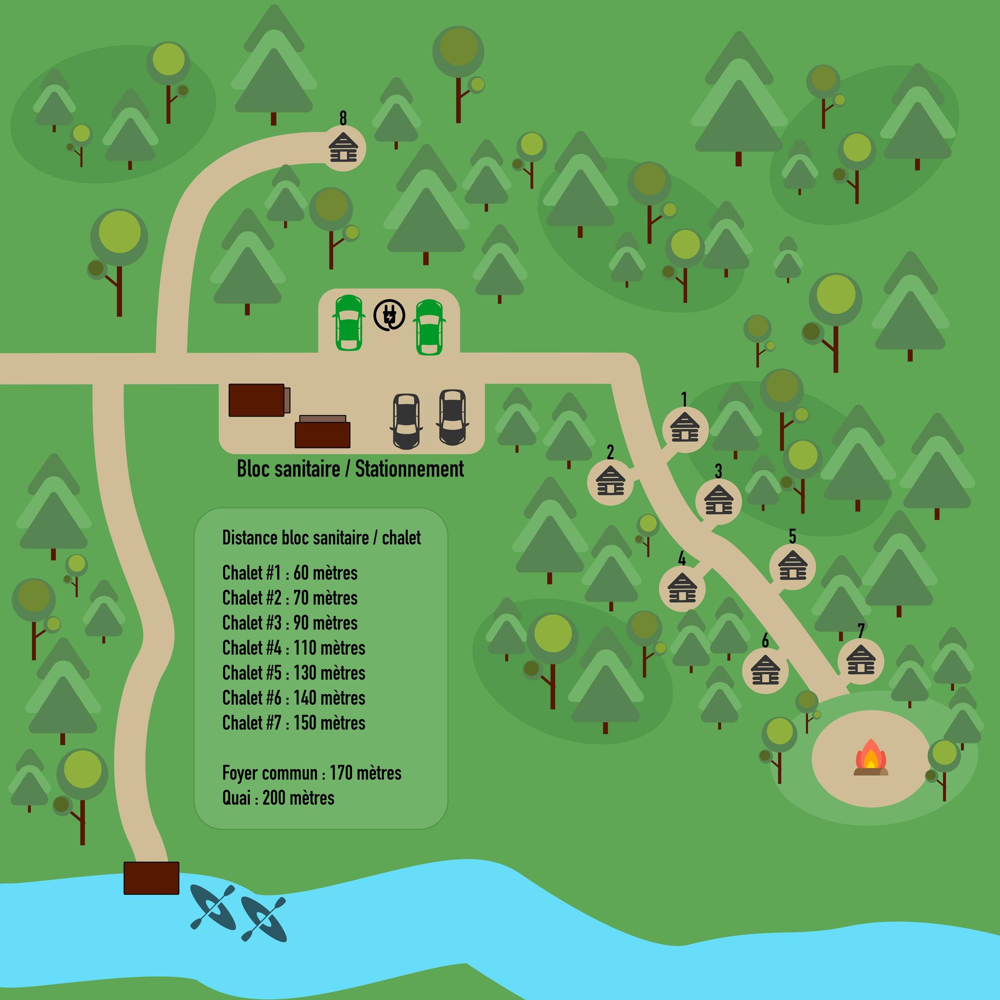 Plan du site - Micro-Chalets des Appalaches